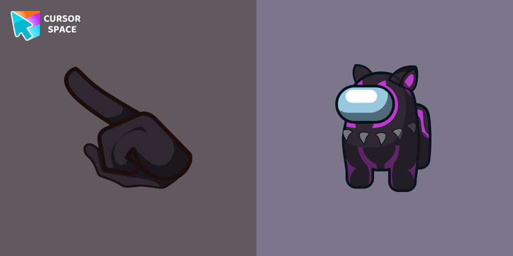 Among Us Black Panther Character cursor